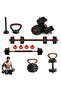 4-in-1 Adjustable Dumbbell Set, Convert to Barbell Kettlebell & Push-Up Stand for Home Gym - 3