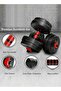 4-in-1 Adjustable Dumbbell Set, Convert to Barbell Kettlebell & Push-Up Stand for Home Gym - 6