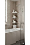 Corner Shelf 4-Tier Tension Pole Adjustable Stainless Steel Shower Caddy (Height 95-250cm) - White - 4