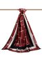 Luxurious Medina Burgundy Striped Silk - 75X195Cm Anti-Wrinkle Shawl Moss Crepe Sewing Type Italian Stitch - 2