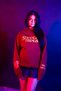 Friends Don'T Lie Printed Oversized Unisex Burgundy Hoodie - 7