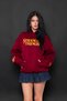 Friends Don'T Lie Printed Oversized Unisex Burgundy Hoodie