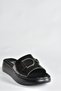 Black Genuine Leather High-Sole Daily Women's Slippers P291049403 - 4
