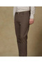 Prime Chino Poplin Stretch Cotton Blend Modern Fit Dark Beige Men's Straight Trousers - 5