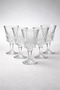 Crystal Patterned Footed Glass - Glass - Wine Glass - Soft Drink Glass 6 Pieces - 3