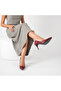 Nadia Burgundy Snake Printed Real Leather Stiletto – 9 cm Heel - 3