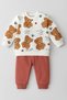 Baby Boy 2-Piece Set |   Teddy Bear Patterned Sweatshirt + Bottom 3-6-9-12 Months Old - 3