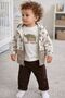 Boy's Elephant Patterned Raincoat - Bodysuit - Pants Set