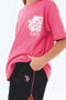 Girl's Crew Neck Embroidered Summer Regular Fit Pink Shorts Set Us2522-C-V1 - 2