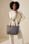 Velie Parachute Fabric Striped Shopper Bag Grey-Tan - 7