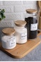 3-Piece Glass Tea Candy Salt Storage Jar with Bamboo Lid Set (1300ml, 800ml,500ml) - 2