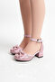 Pink Elsa Bow Girls' Heeled Shoes - 7