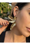Bloom Split Gold Steel Earrings - 2
