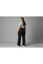 Women's Large Size Crepe Fabric Elastic Waist Lycra Palazzo Black Trousers - 3