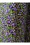 Elastic Waist Crispy Floral Flannel Dividin Maxi Length Winter Skirt Length 95cm - 3