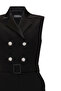 Sleeveless Belted Slim Fit Wide Leg Black Jumpsuit - 8