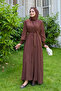 Dressed Abaya Set Shawl Gift 3883 Brown