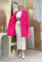 Fuchsia Jacket 7660 - Pocket Look, Front Button Detail and Lining - 6