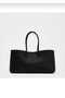 Women's Zippered Knitted Detail Baguette Hand and Shoulder Bag Black - 2