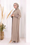 Dressed Abaya Set with Shawl Gift 3883 Mink - 2