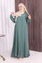 Zippered Sleeve Cuffs Gathered Mevlana Ferace 6007 Mint - 2