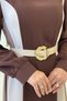 Brown Dress with Three Colored Waist Belt 3901 - 4