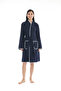 Athena Kimono Women's Bathrobe - Navy Blue 100% Cotton