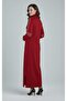Black Women's Dress with Stone Detail on the Shoulders and Sleeves, Fermur Collar, Plus Size - 3