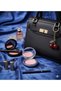 Blue Authentic Motif Stone Mirror & Crystal Cherry Keychain Dual Gift Set - 4