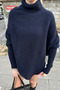 Fisherman Neck Asymmetric Detail Knitwear Sweater - 3