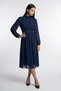 Women's Mock Neck Ruched Detail Lined Midi Chiffon Dress - 3