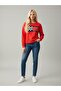 Women's Chest Print Logo Relax Organic Cotton Sweatshirt - 5