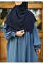 Hijab Medina Silk Scarf 120X120 Navy Blue - 4