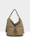 Mink Women's Soft Textured Double Pocket Flap Strap and Back Casual Bag M000008705