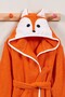 Hooded Children's Bathrobe 100% Cotton Men's Bathrobe Animal Fox Orange - 3