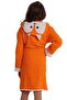 Hooded Children's Bathrobe 100% Cotton Men's Bathrobe Animal Fox Orange - 5