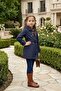 Girl's Trench Coat Navy Blue Trench Coat - 2