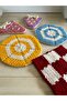 Hep Trend Hand Knitted 5 Pieces Colorful Heart Square Round Mixed Fiber - 3