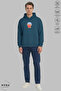 Dear Couple Combination Bubu Dudu Printed Hoodie Hooded Fleece-Lined Oversized Cotton Sweatshirt 2-Piece Set - 5