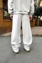 Diagonal Premium Fabric Waist Elasticated Sweatpants Snow Melange - 3