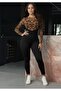 Women's Black Crepe Fabric Pants - 2
