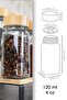 12-Piece Square Glass Spice Jar Set with Bamboo Lids 120ml 16 Labels Gift 9008 - 2