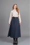 Women's Winter Laci Premium Striped Cashmere Skirt Belt Detailed Straight Waist Modern Cut Stylish Daily Comfortable 6853