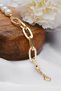 Vip Pearl and Paperclip Bracelet Long Lasting Plating 18Cm+5Cm - 8