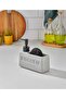 Luxury Modern Ceramic Liquid Soap Dispenser with Sponge Holder and Compartment Gray Color - 2
