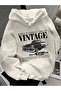 Hooded Vintage Printed Sweatshirt
