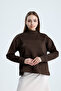 Women's Pocket Detailed Mock Neck Puff Scuba Sweatshirt (38/42 Compatible) - 5