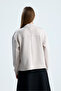Women's Pocket Detailed Mock Neck Puff Scuba Sweatshirt (38/42 Compatible) - 7