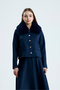 Fur Collar Detailed Puff Scuba Skirt Blouse Set - 6