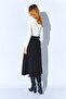 Thick Belt Detail Pleated Midi Skirt-Black | MKS2910555-1 - 5